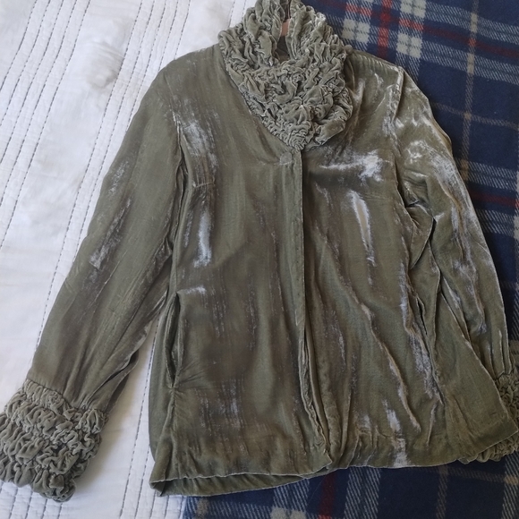 Vintage Silk Velvet Dressy Jacket - Picture 3 of 6